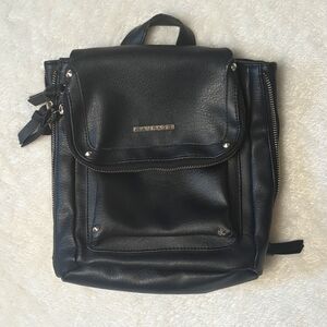 Rampage black leather backpack purse